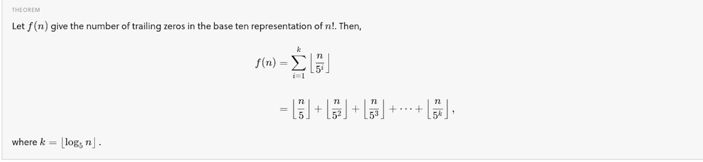 number-of-trailing-zeros-in-the-factorial-of-an-integer